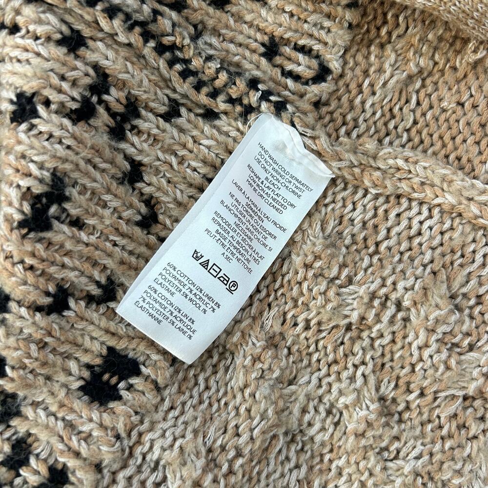 Pilcro by Anthropologie Oversized Knit Cardigan Aztec Crochet Wool Size S/M - Picture 9 of 10